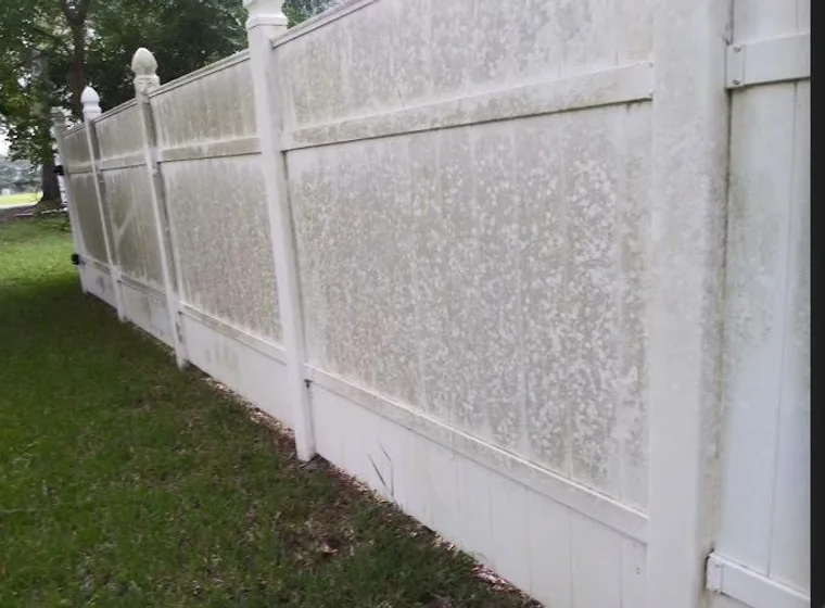 Vinyl fence line: before
